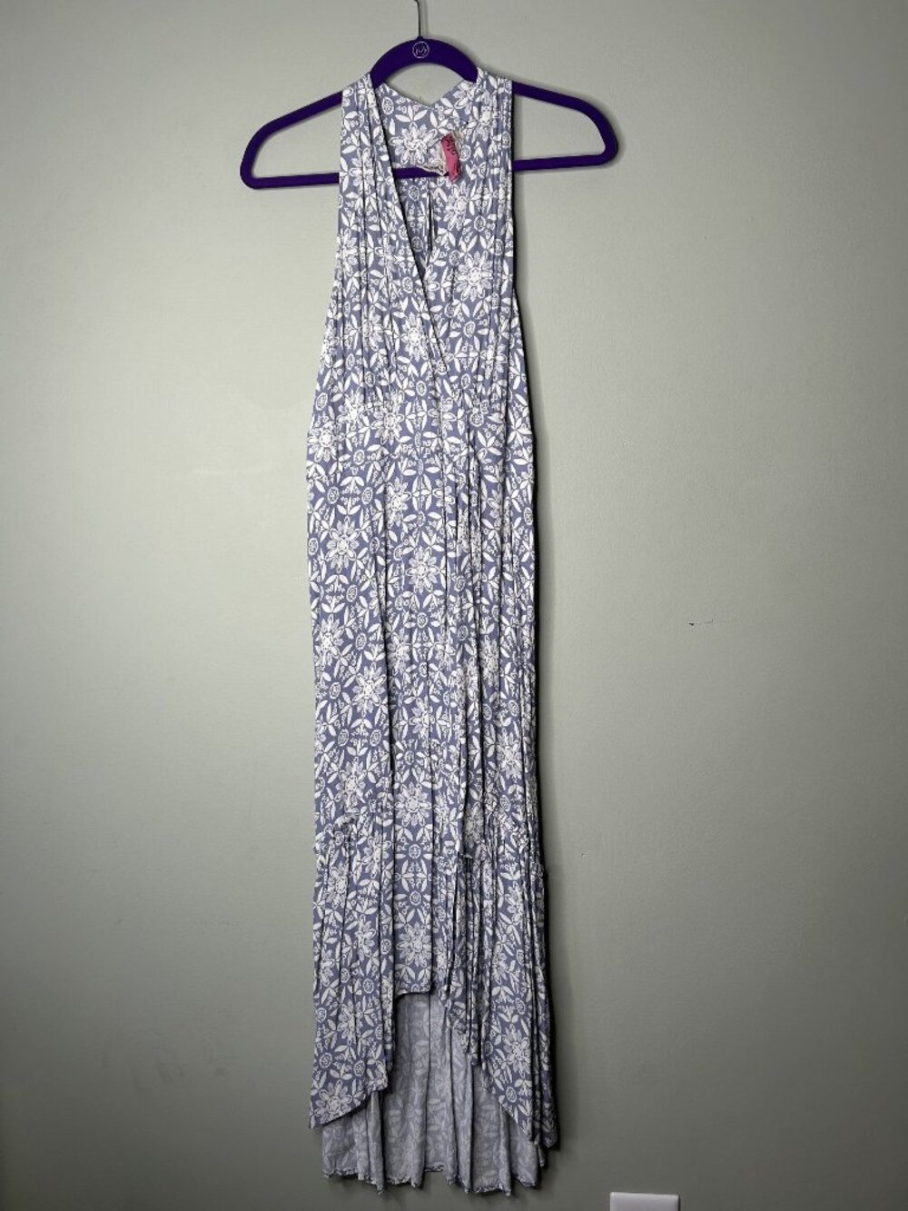 Cinnamon Girl Hawaii Lavender Purple Floral Maxi Dress Women's Size Medium M